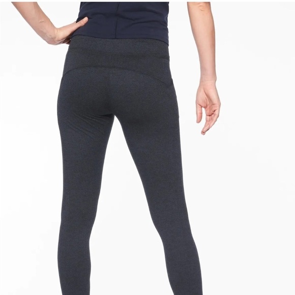 ATHLETA HERRINGBONE MERCER TIGHT Black Legging Workout Sz XS - Picture 5 of 15